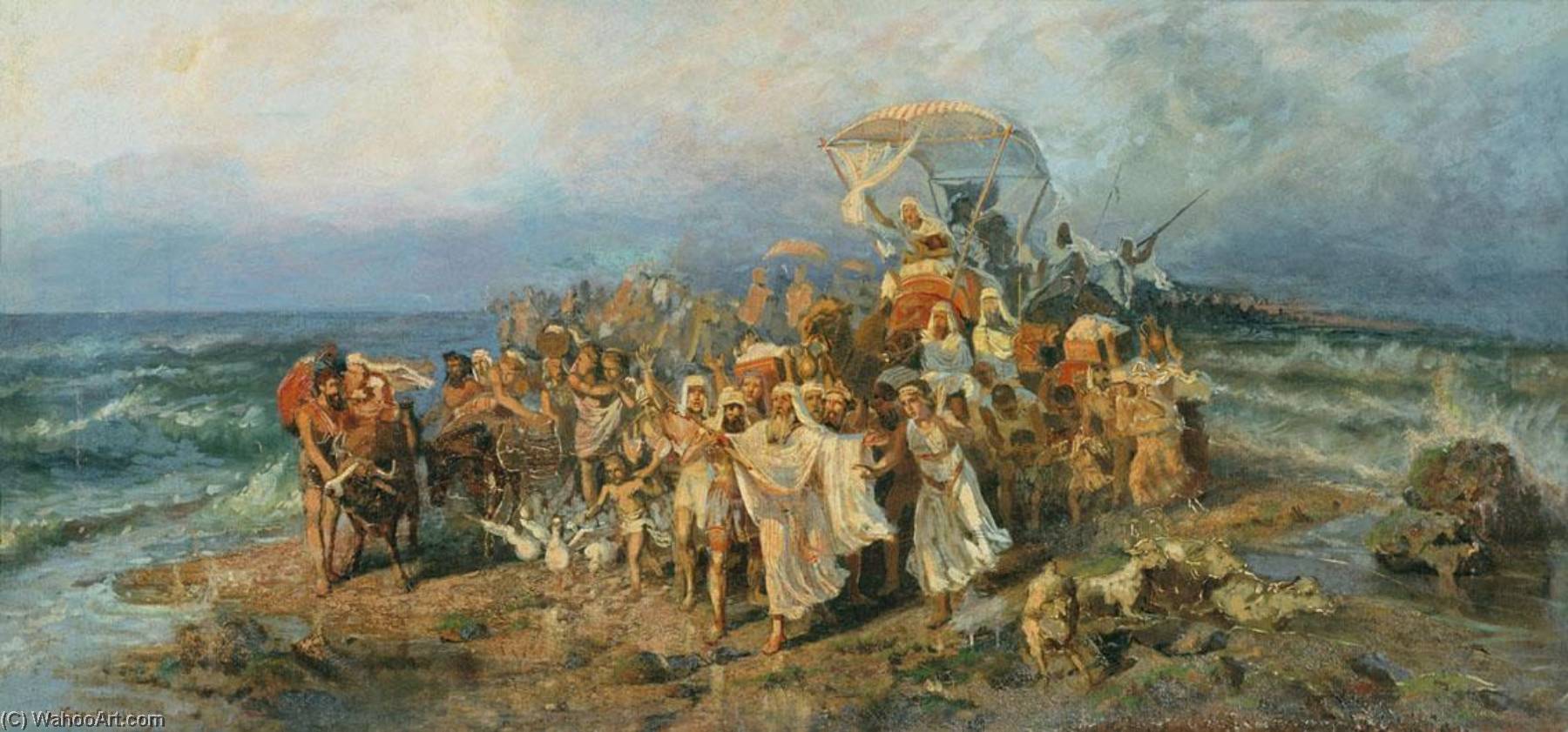 Jews Crossing The Red Sea — Wilhelm Kotarbinski
