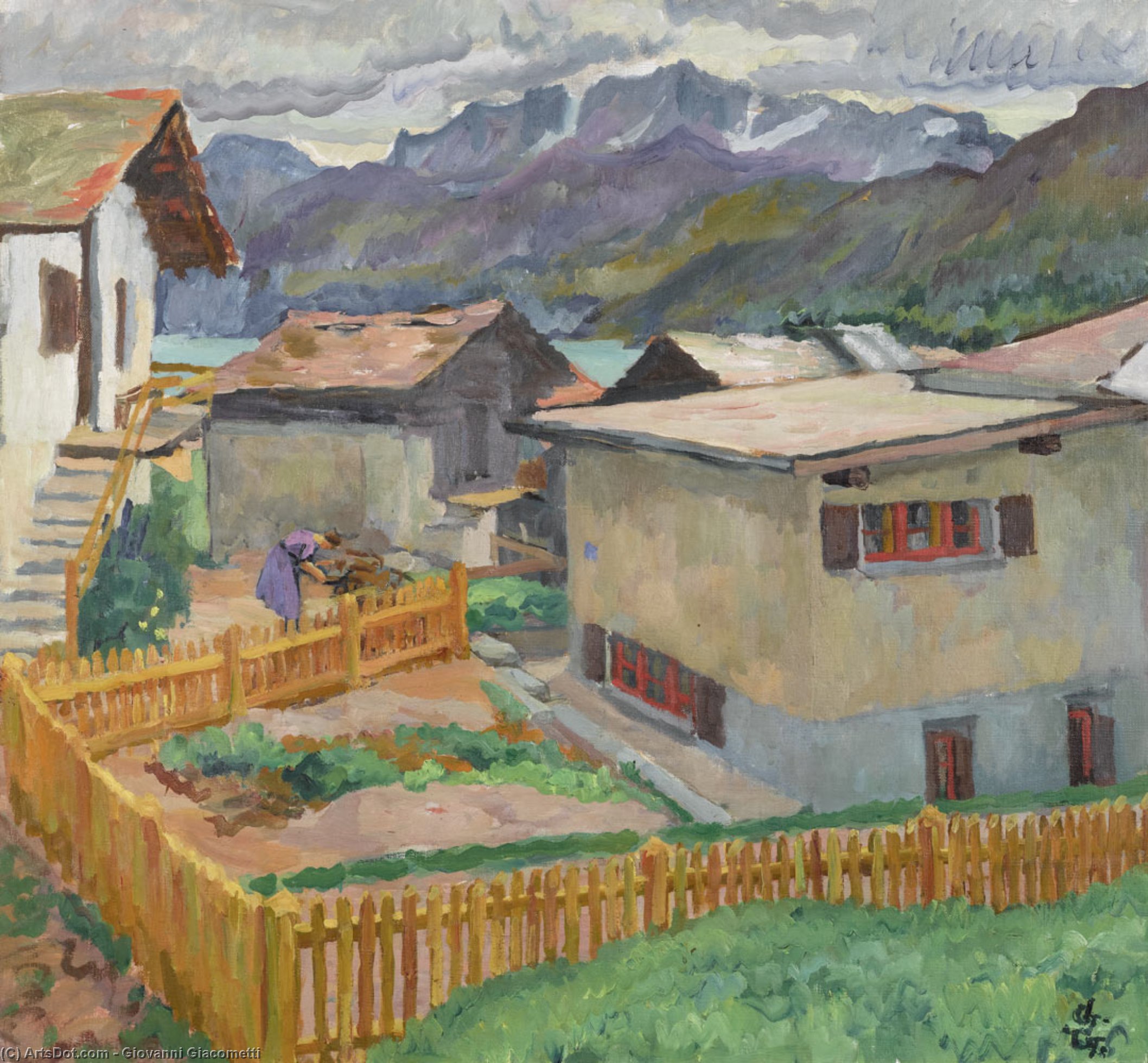 Capolago Mit Blick Auf Den Corvatch — Giovanni Giacometti