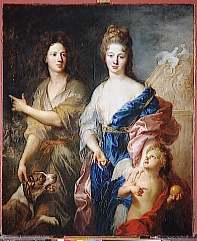 Double Portrait Allegorique Le Jugement De Paris Dit Autrefois Mademoiselle De Blois Et Le Comte De Toulouse En Vertumne Et Pomone — Jean François De Troy