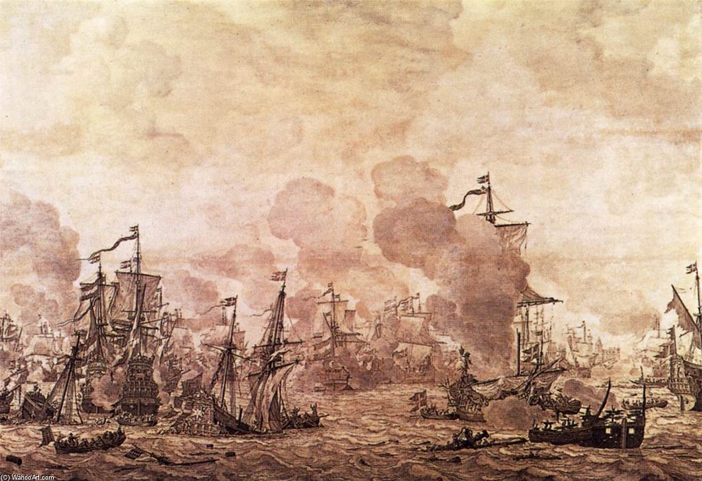 Battle Of The Sound — Willem Van De Velde The Elder