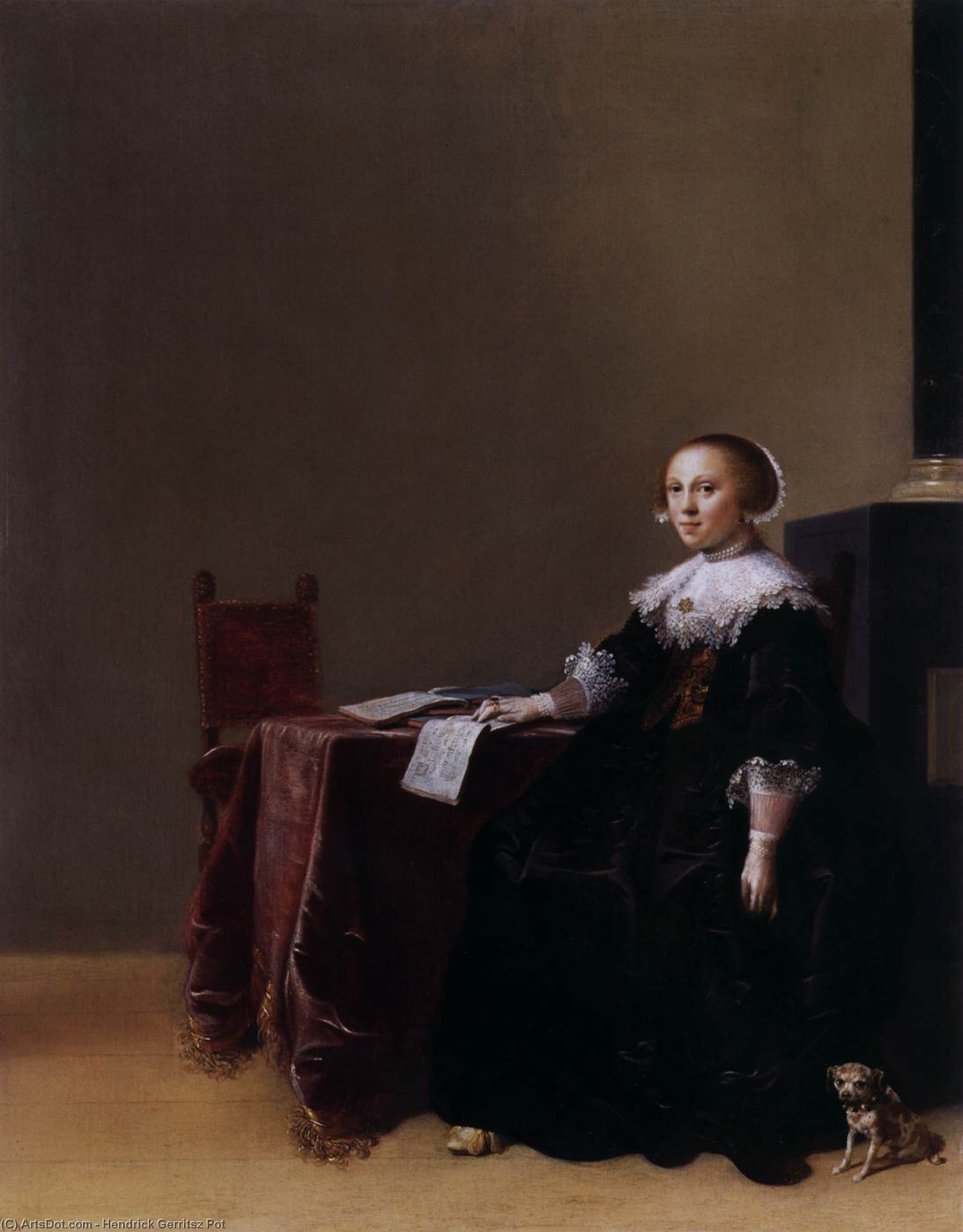 Portrait Of A Young Woman — Hendrick Gerritsz Pot