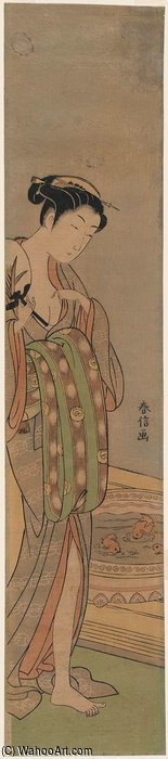 Woman Looking At Goldfish In Bowl — Suzuki Harunobu