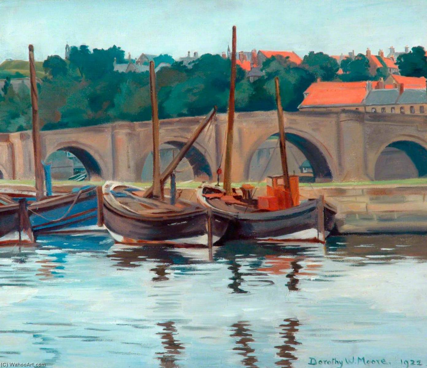 Berwick Upon Tweed, Old Bridge From Tweedmouth Dock — Dorothy W Moore