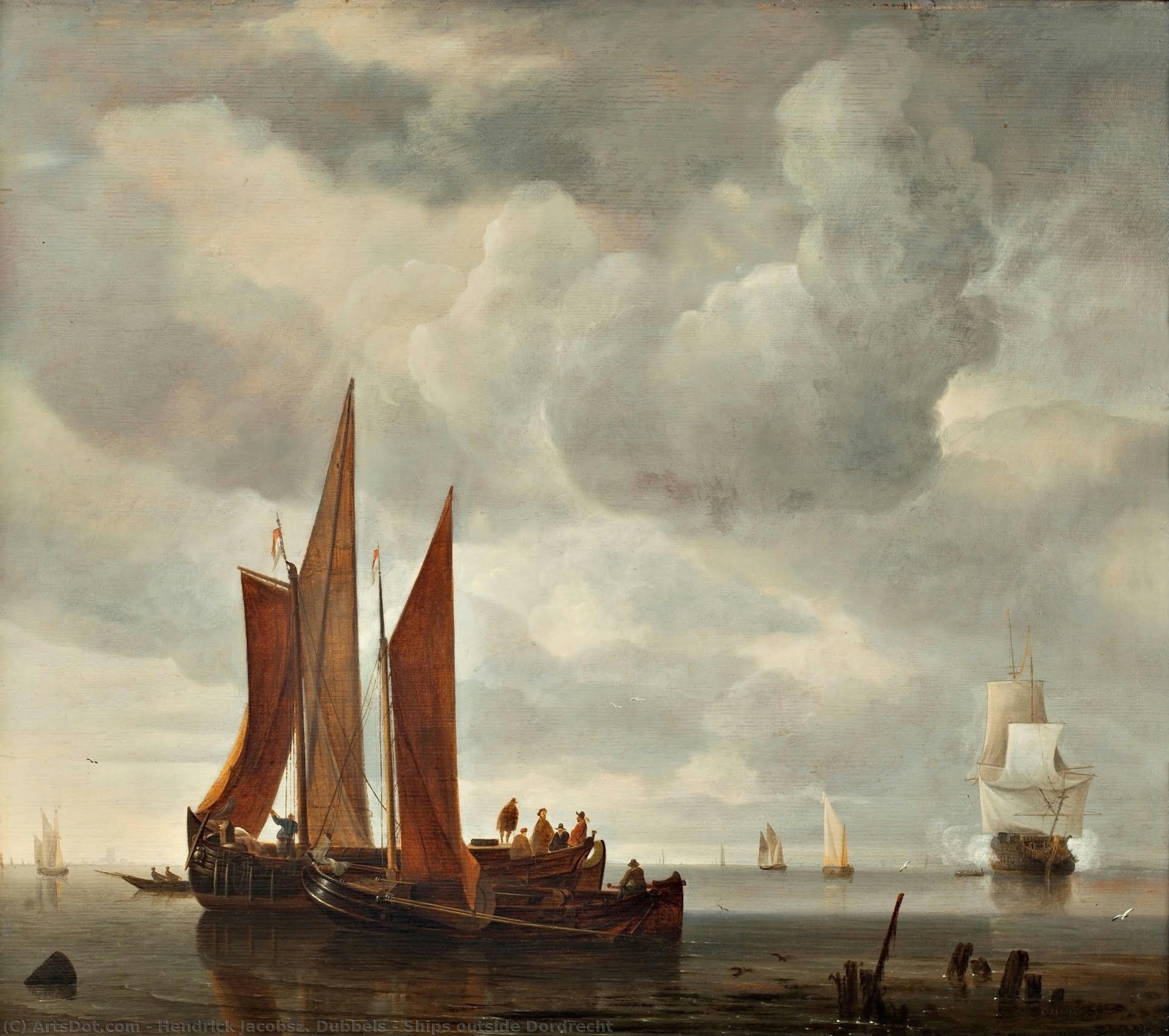 Ships Outside Dordrecht — Hendrik Jacobsz Dubbels