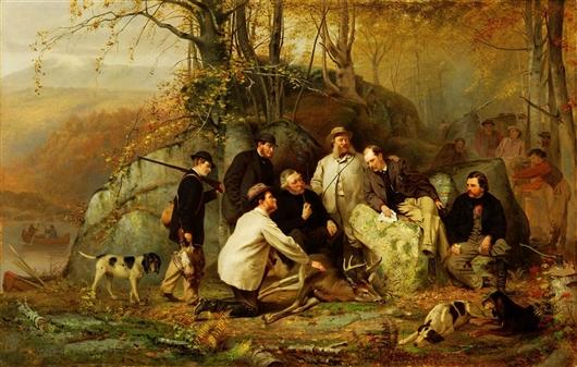 Claiming The Shot. After The Hunt In The Adirondacks — John George Brown