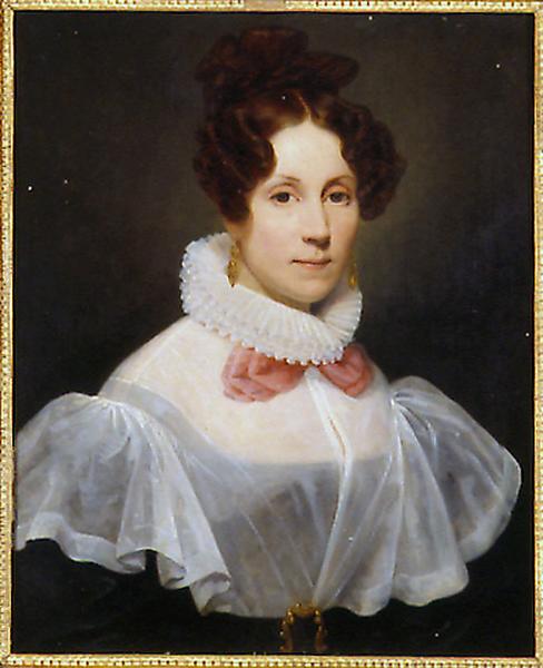 Portrait De Dame En Pelisse Blanche — Henry Scheffer