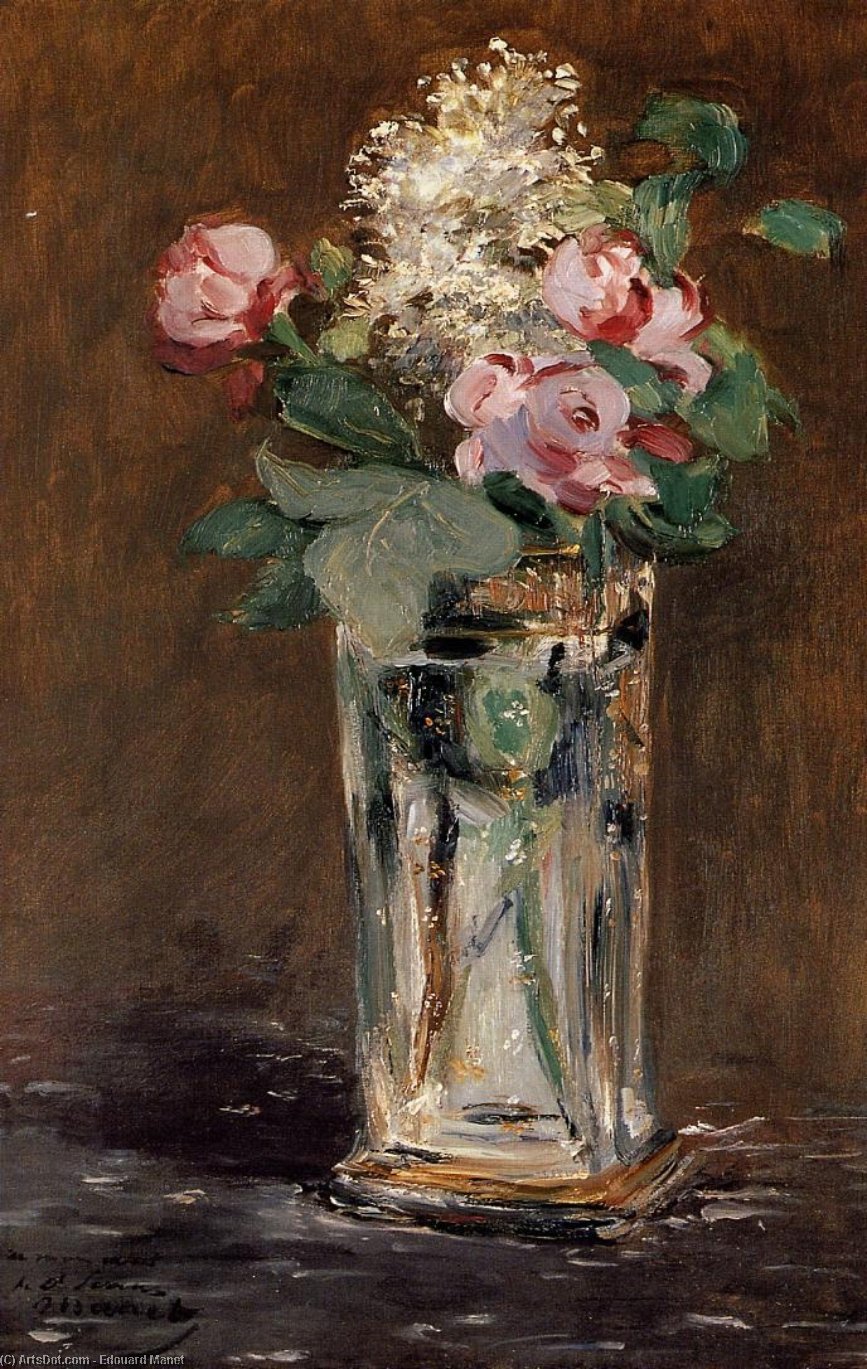 クリスタルの花瓶に咲く花 — エドゥアール・マネ