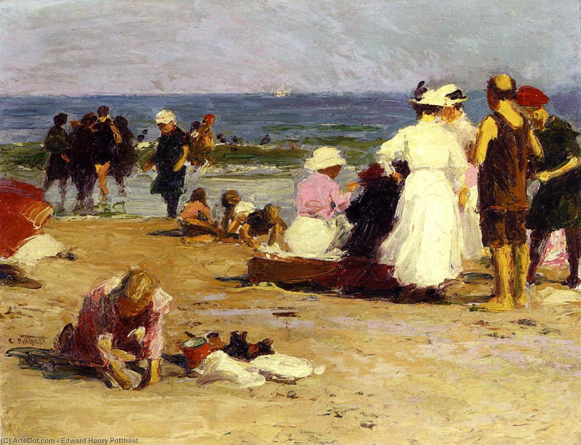 Bathers In The Surf — Edward Henry Potthast