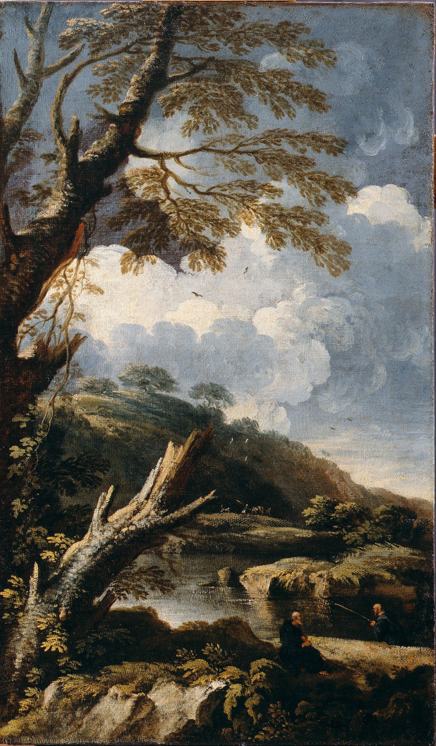 Monks Fishing — Сальватор Роза