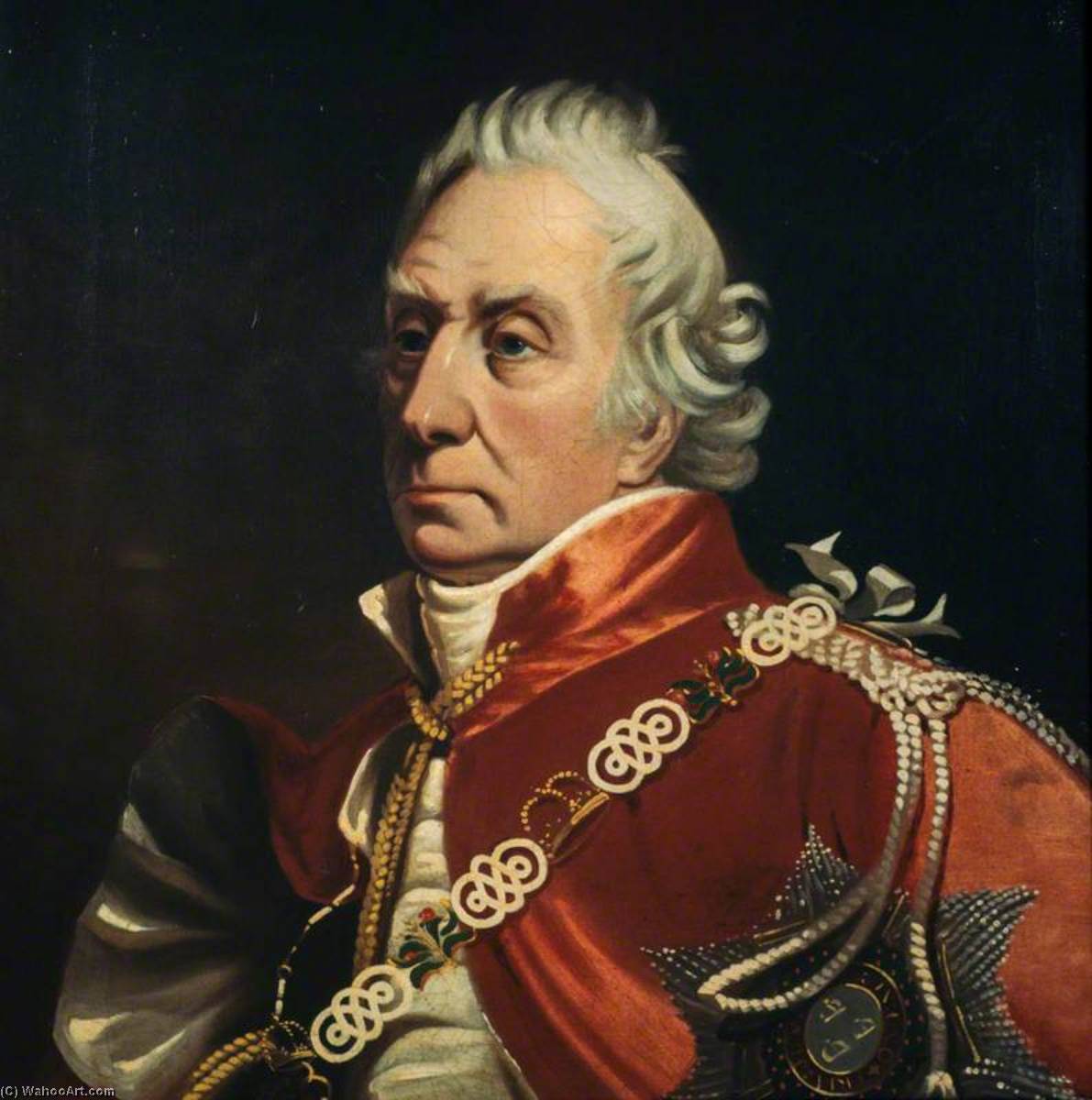 George Keith Elphinstone (1746–1823), Viscount Keith, Admiral (after George Sanders) (detail) — William Staveley
