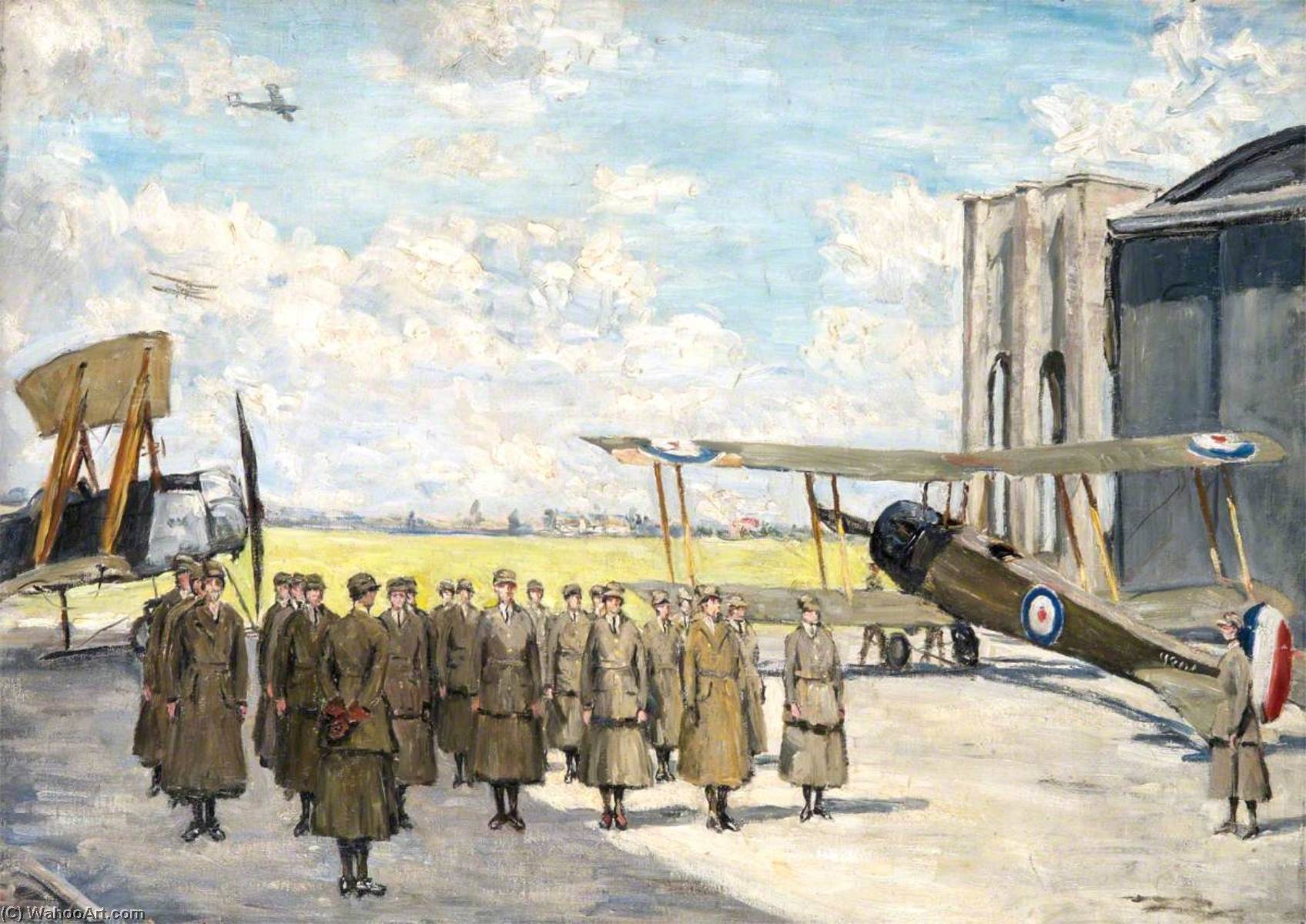Women's Royal Air Force Workers Drilling At Andover Aerodrome — Fairlie Harmar