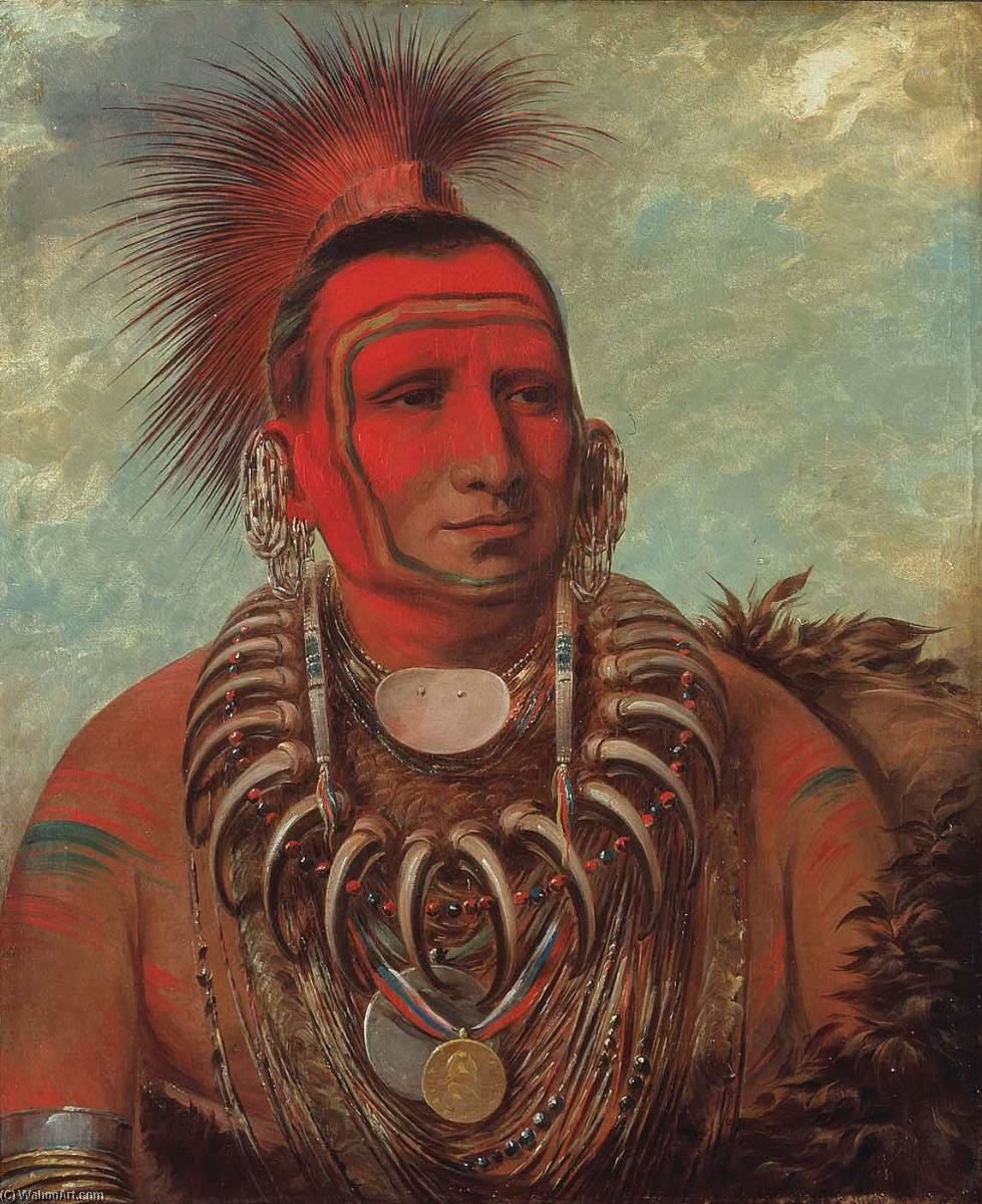 Shon Ta Yi Ga, Kleiner Wolf, Ein Berühmter Krieger — George Catlin