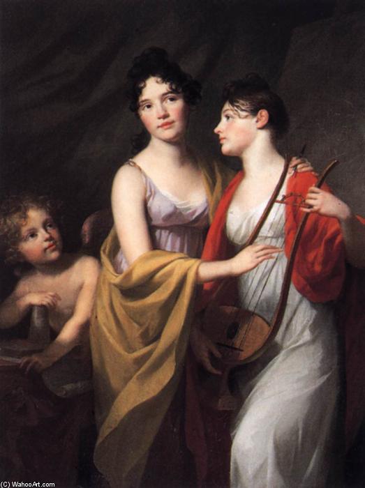 The Artist's Daughters As Personifications Of Painting And Music — Johann Friedrich August Tischbein