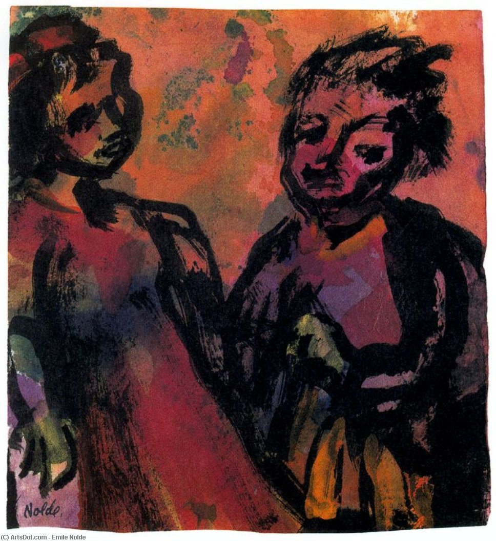 Couple (reddish-brown) — Emile Nolde