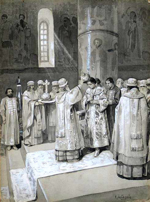 The Wedding And The Adoption Of The Royal Title Of John Iv — Klavdi Vasilievich Lebedev