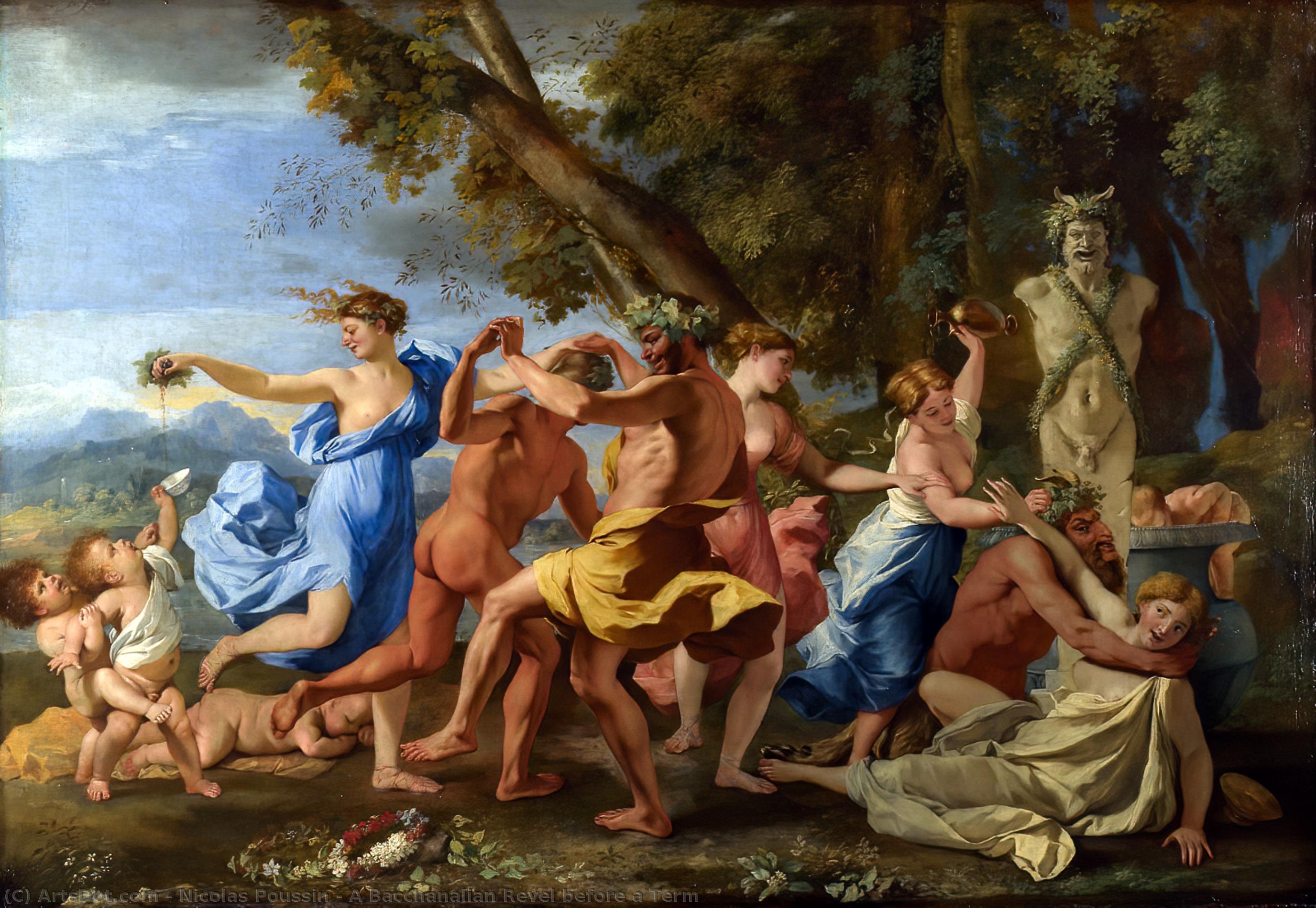 Bacchanal Before A Statue Of Pan — Nicolas Poussin