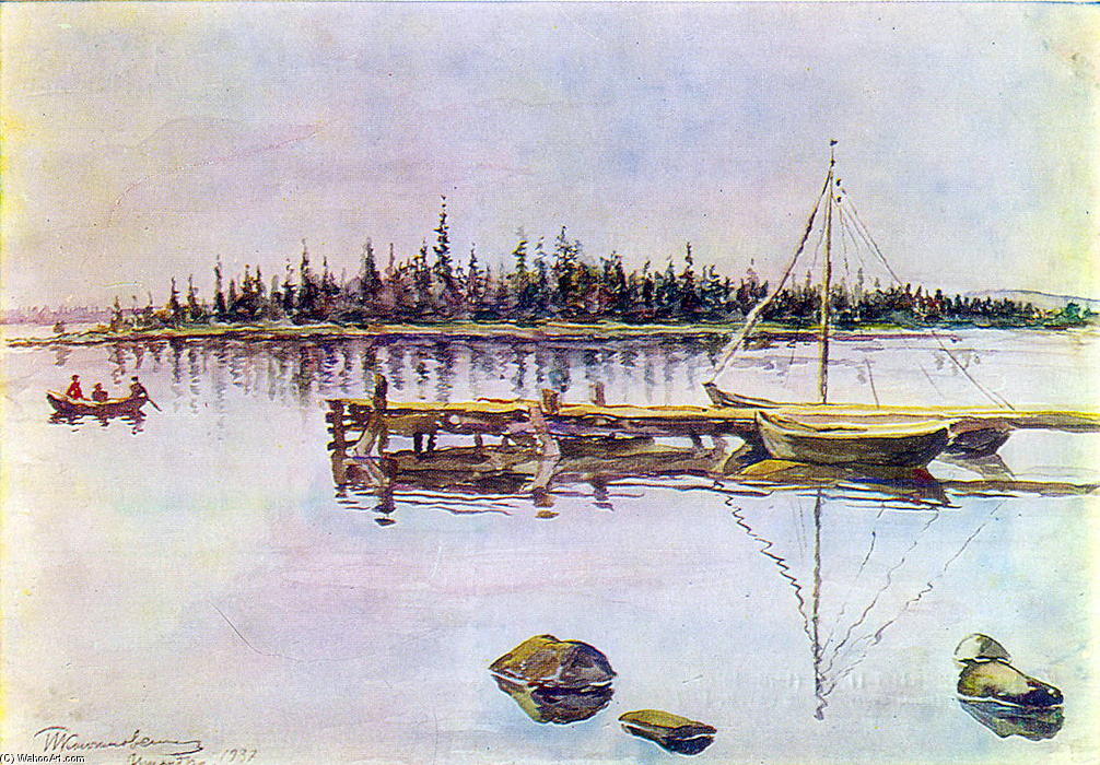 Lake Imandra. Resinification Nets. — Pyotr Konchalovsky