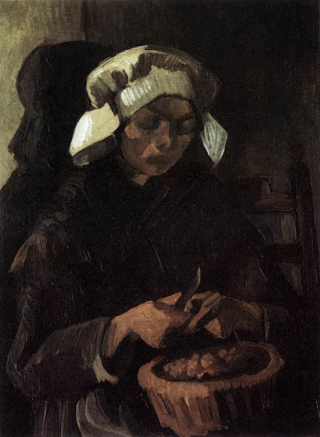 Peasant Woman Peeling Potatoes — Joos Vincent De Vos