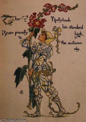 The Hollyhock From The 'flora's Feast' — Walter Crane