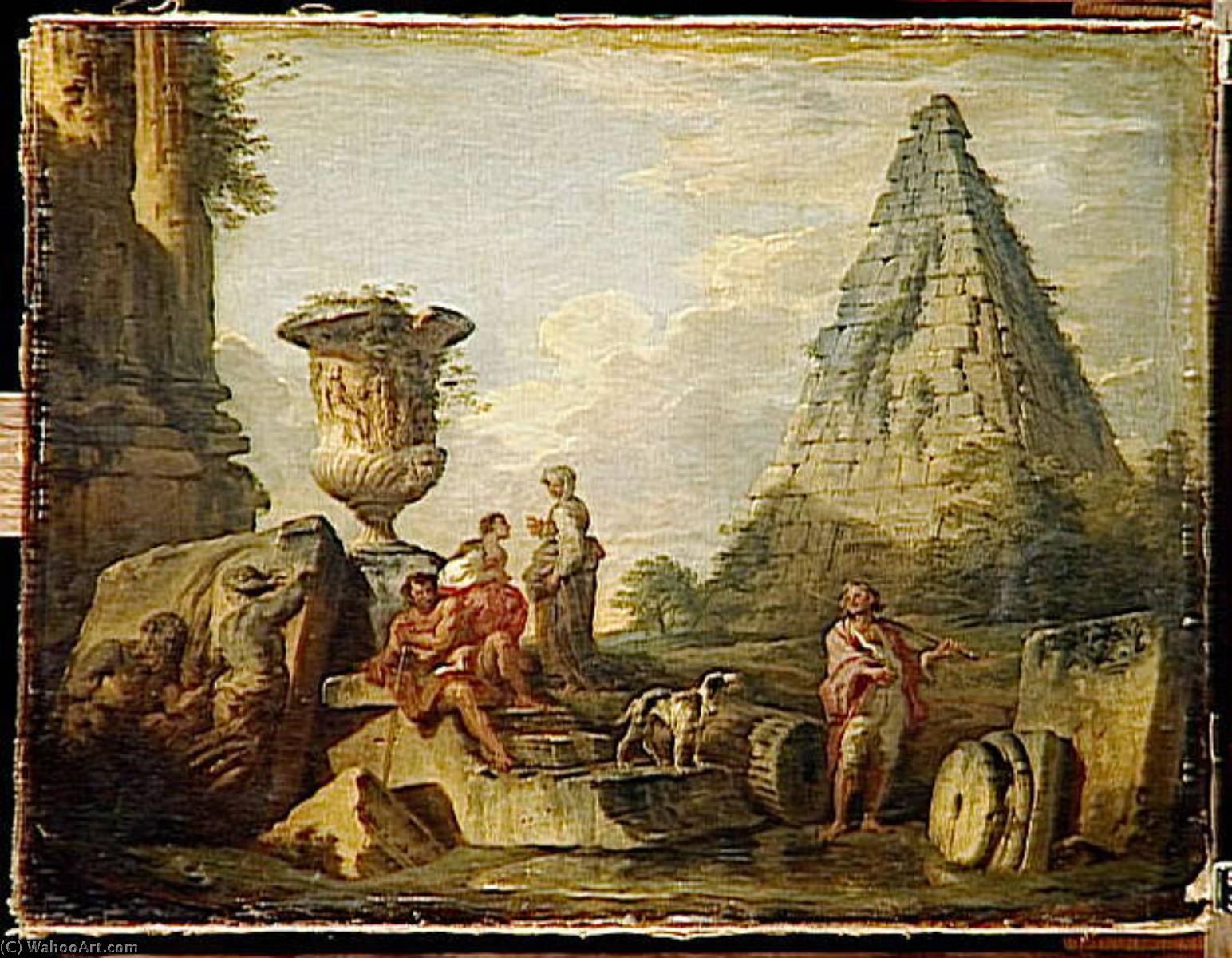 Ruines Antiques Avec La Pyramide De Caius Cestius — Giovanni Paolo Panini