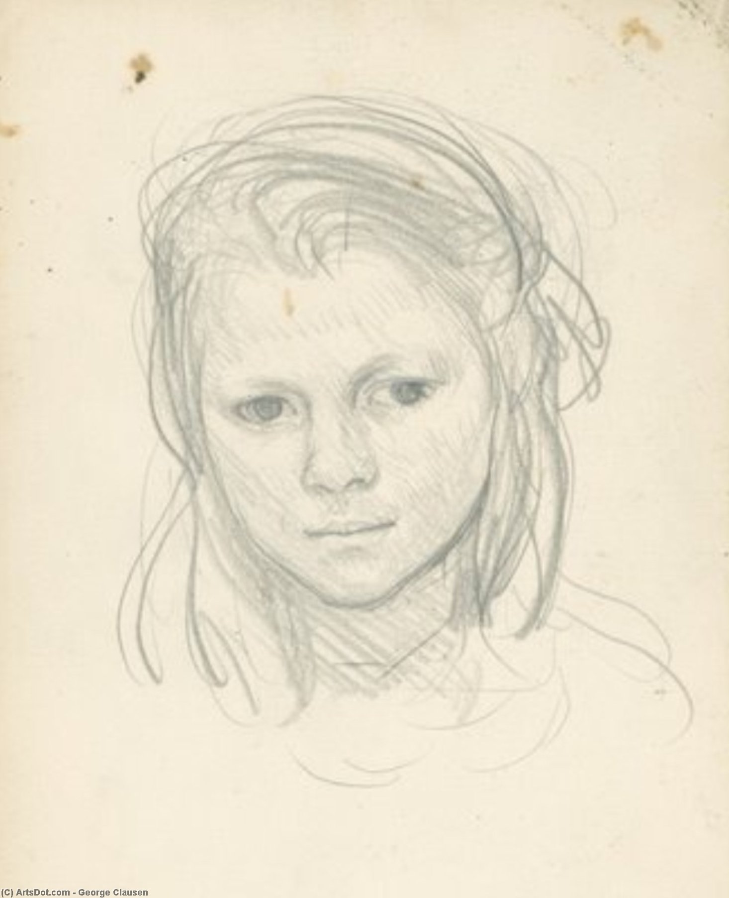 Study Of The Head Of A Young Girl — Sir George Clausen