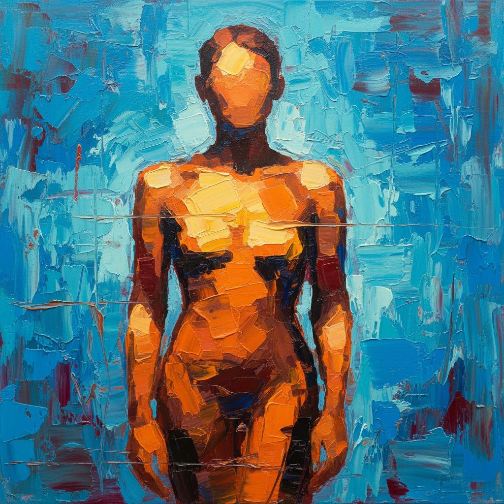 Ethereal Ochre Form Amidst The Turbulent Azure Of A Singular Expressionist Vision — Christian Noiret
