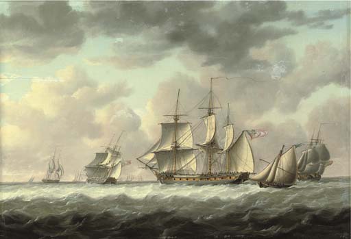 A Frigate Heaving-to In The Channel Amidst Other Ships Of Her Squadron — Charles Martin Powell