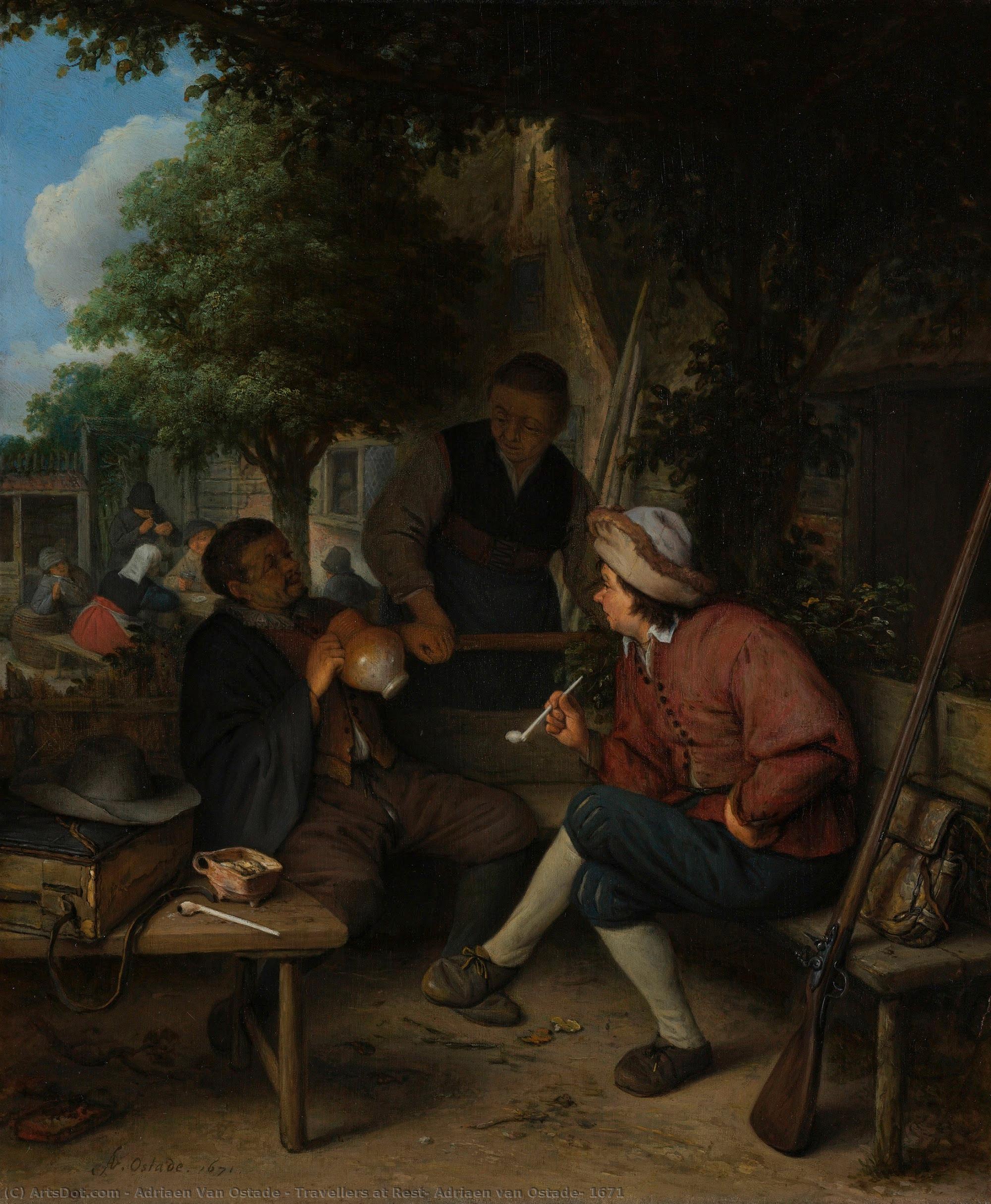 Travellers At Rest, Adriaen Van Ostade, 1671 — Адриаен Ван Остаде