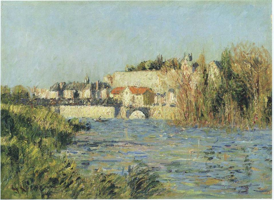 Village In Sun On The River — Gustave Loiseau