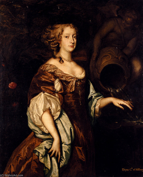 Portrait Of Diana Countess Of Ailesbury — Pieter Van Der Faes (peter Lely)