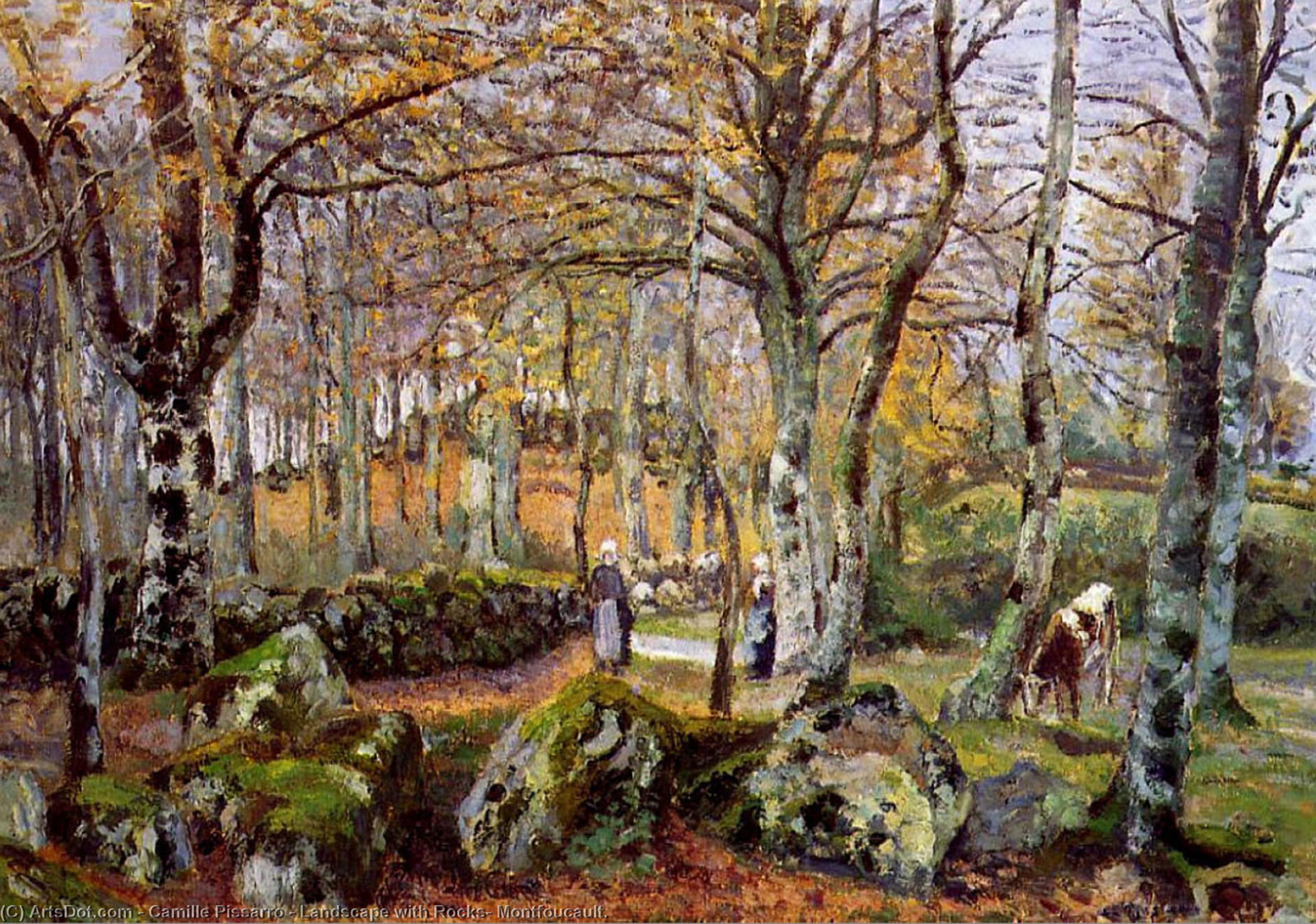 Landscape With Rocks, Montfoucault. — Camille Pissarro