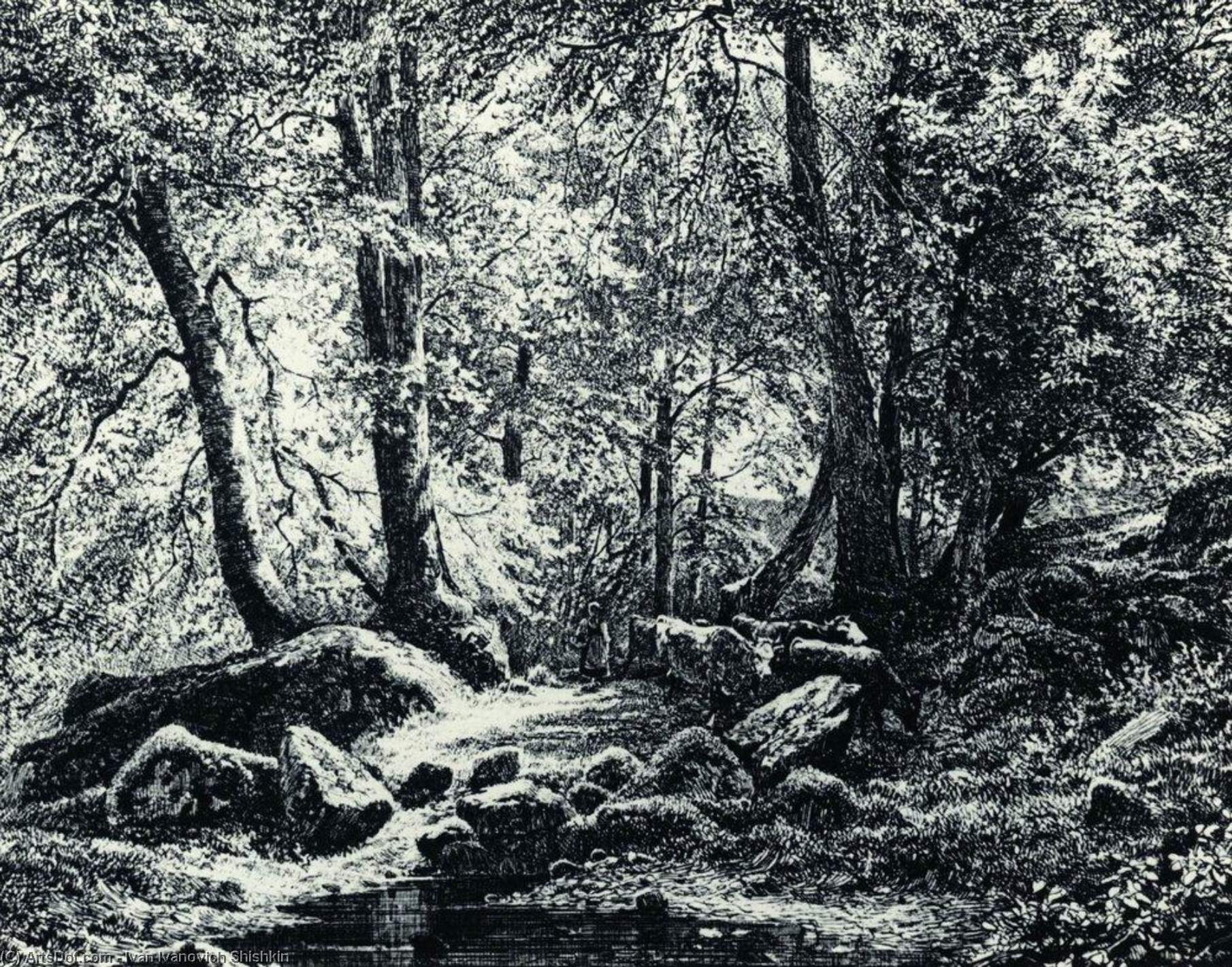 Peasant Woman With Cows — Ivan Ivanovich Shishkin
