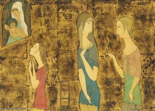 La Vierge Et Trois Dames — Léonard Tsuguharu Foujita