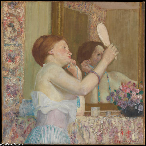 Woman With A Mirror — Frederick Carl Frieseke