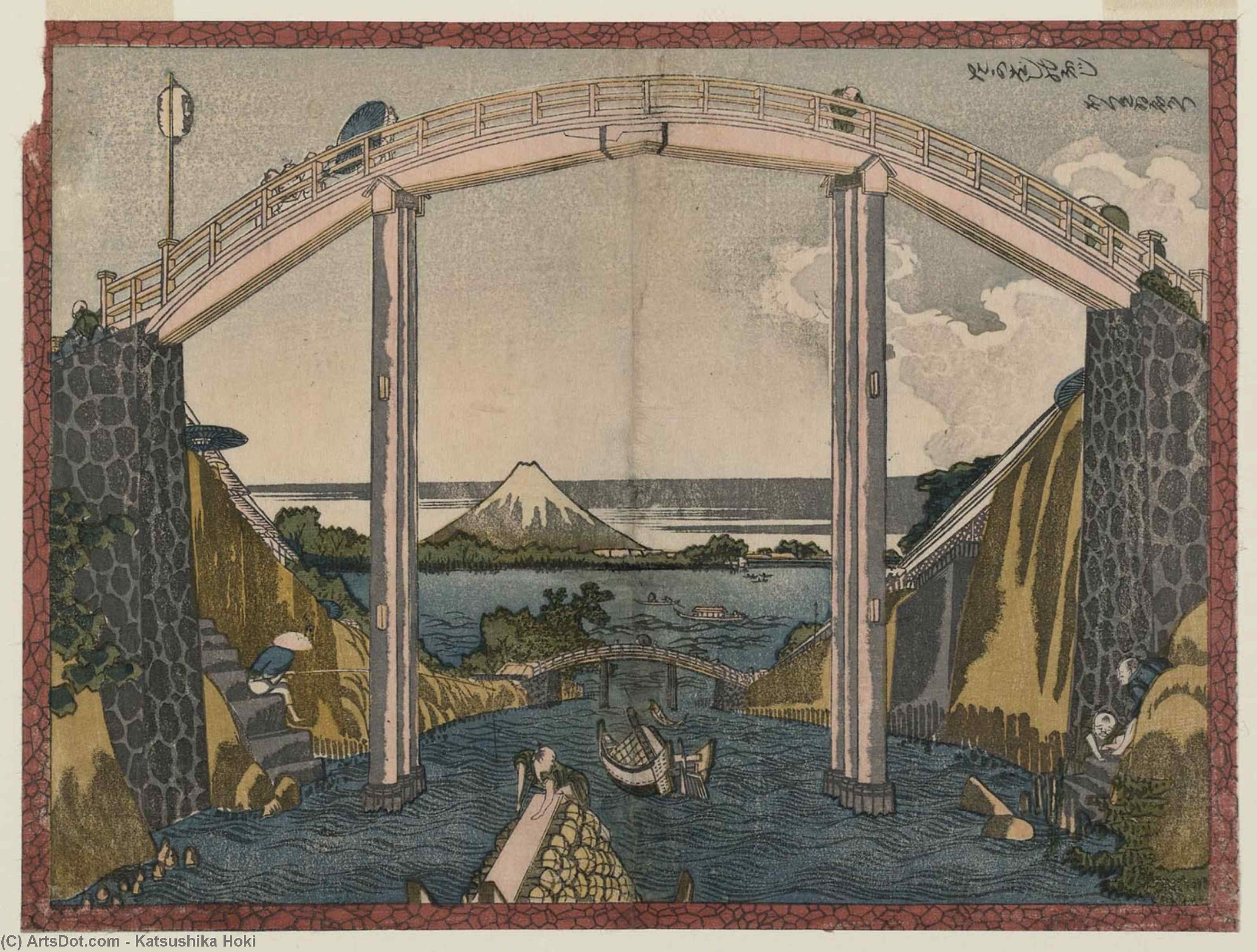 Mount Fuji Under High Bridge — Katsushika Hokusai