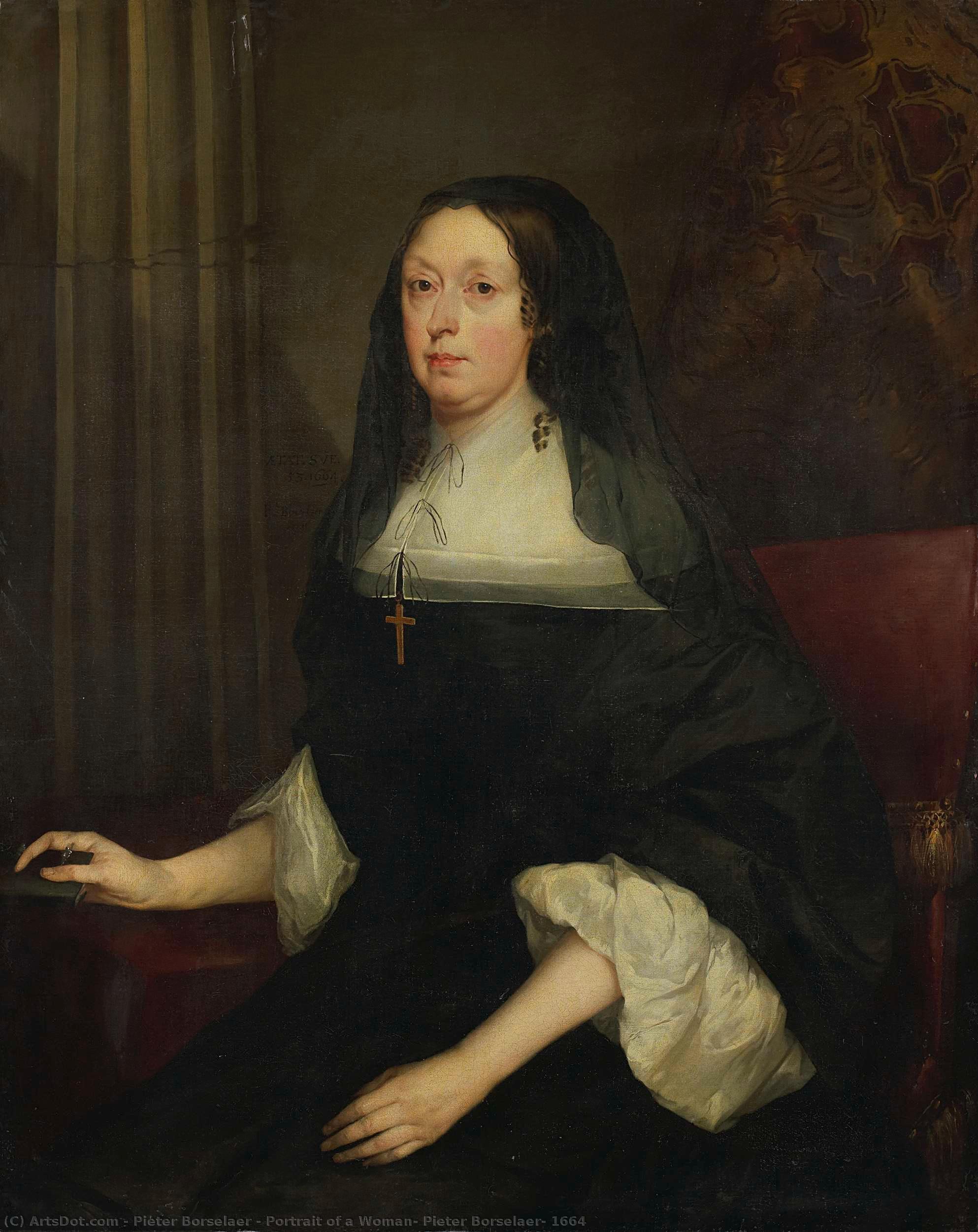 Portrait Of A Woman, Pieter Borselaer, 1664 — Pieter Borselaer