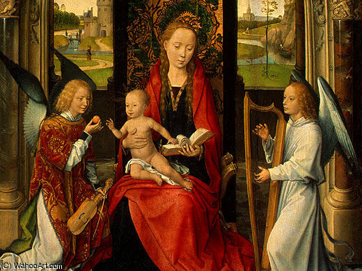 Madonna And Child Withangels D5 — Memling, Hans