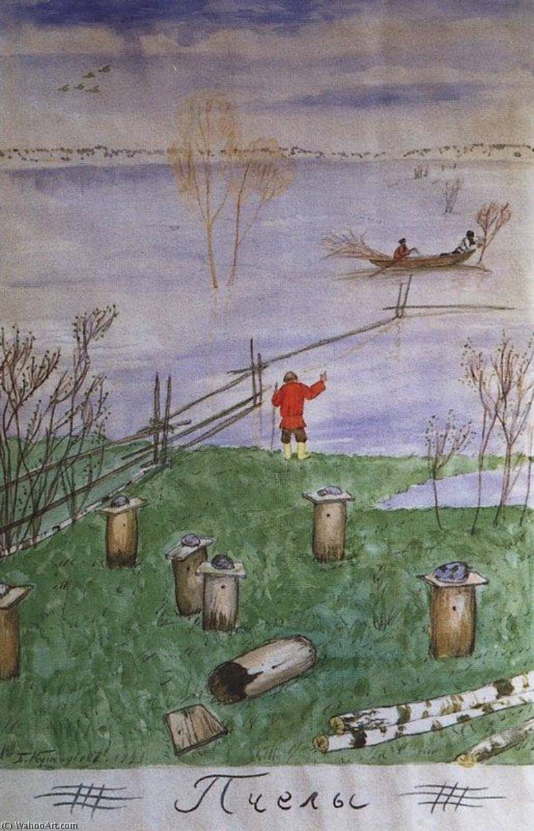 An Illustration For Nikolai Nekrasov's Poem Bees — Boris Kustodijev