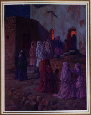 Muslims Leaving The Village Mosque On The Eve Of — Alphonse-étienne Dinet