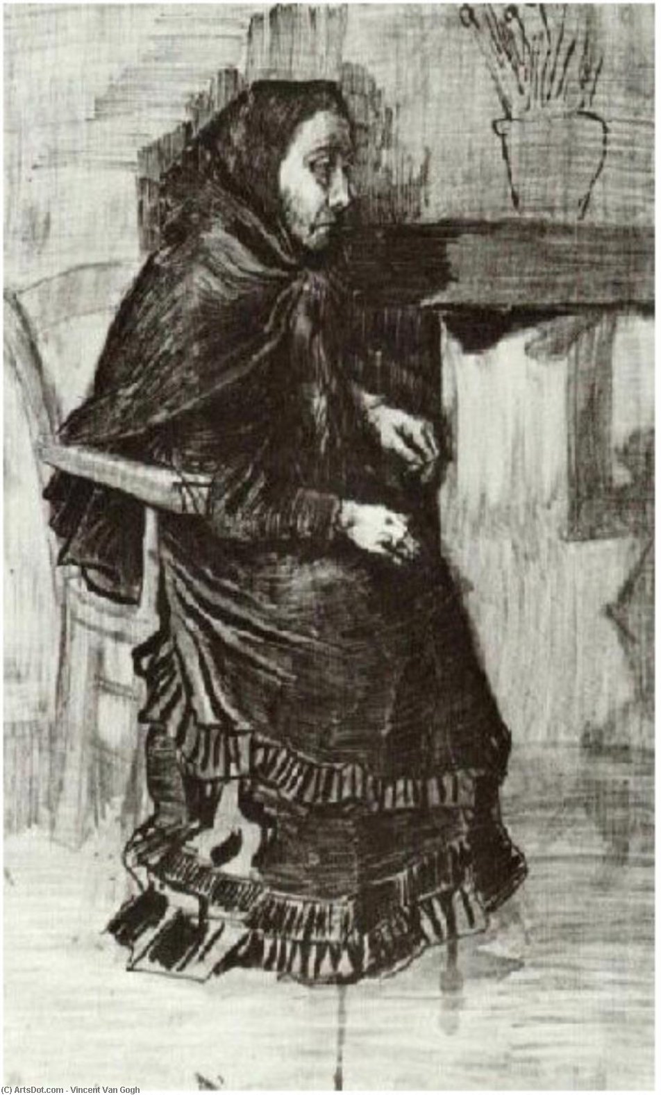 Mujer Con Vestido Oscuro (madre De Sien) — Vincent Willem Van Gogh