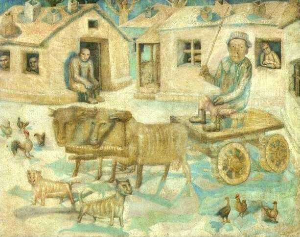 Oxen. Scene From The Life Of Savages — Pavel Filonov