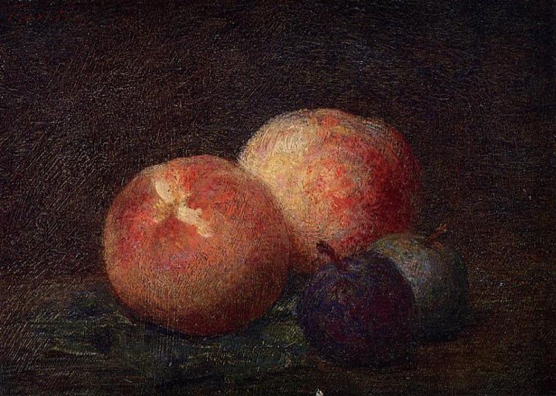 Two Peaches And Two Plums — Henri Fantin-latour
