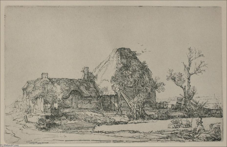 Landscape With A Man Sketching A Scene — Rembrandt Van Rijn