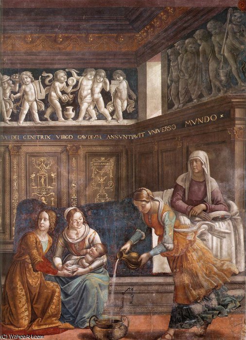 1.leftt Wall - Birth Of Mary (detail) — Domenico Ghirlandaio