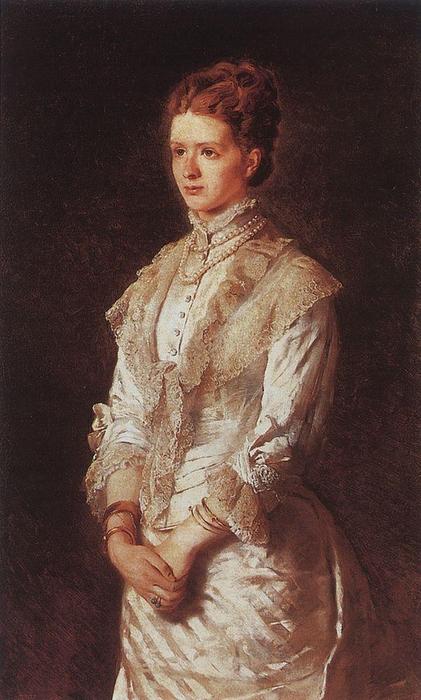 Portrait Of The Girl In Blue Dress — Konstantin Yegorovich Makovsky