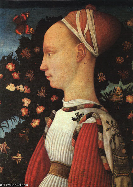 Portrait Of Ginerva D'este, Panel Painting, — Pisanello