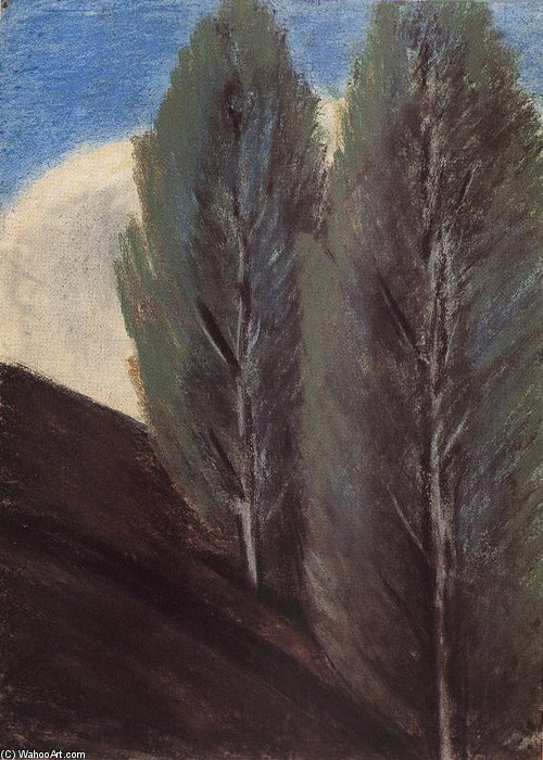 Hillside With Poplars — István Nagy