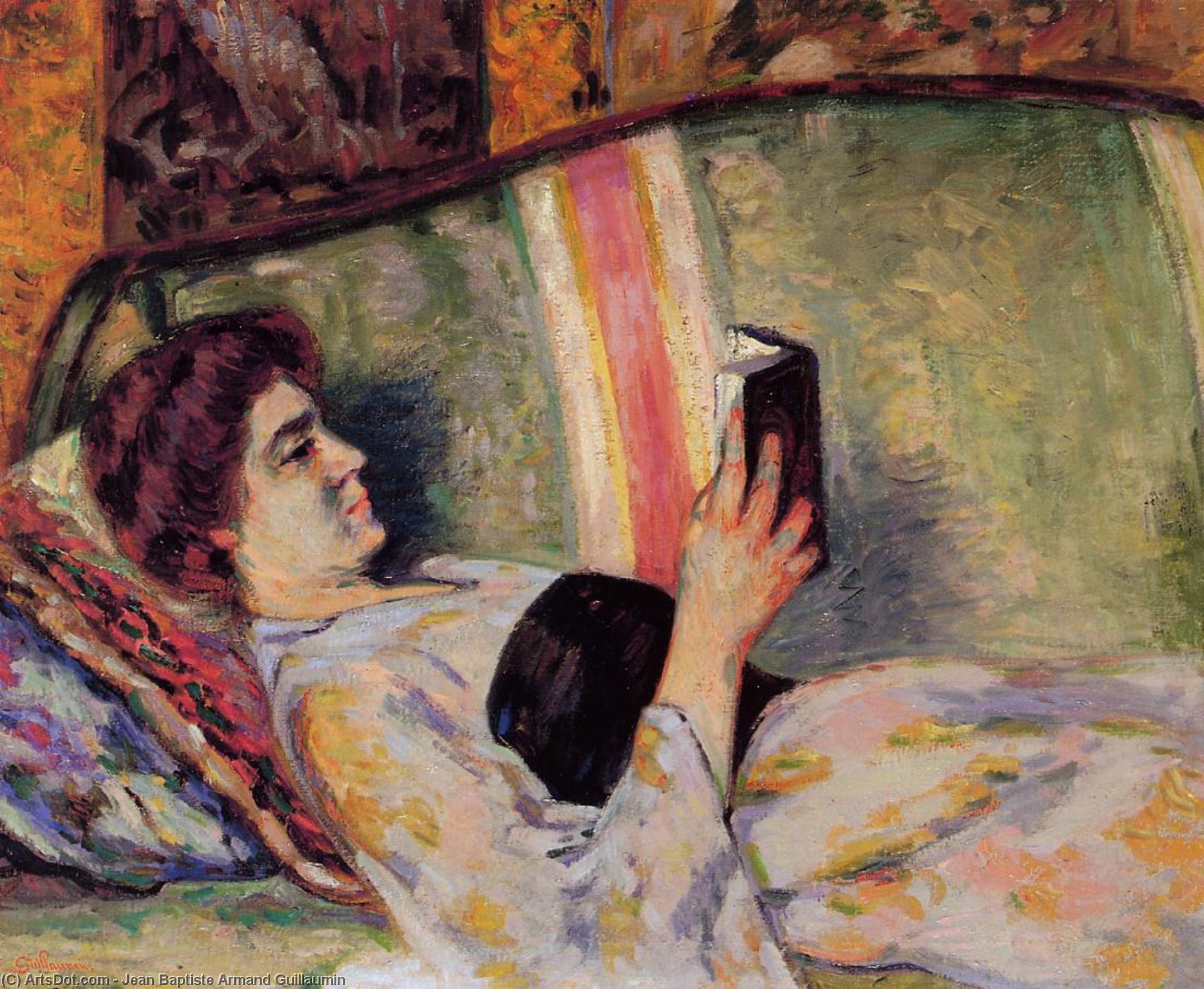 Portrait Of Marguerite Guillaumin Reading — Ferdinand Guillaumin
