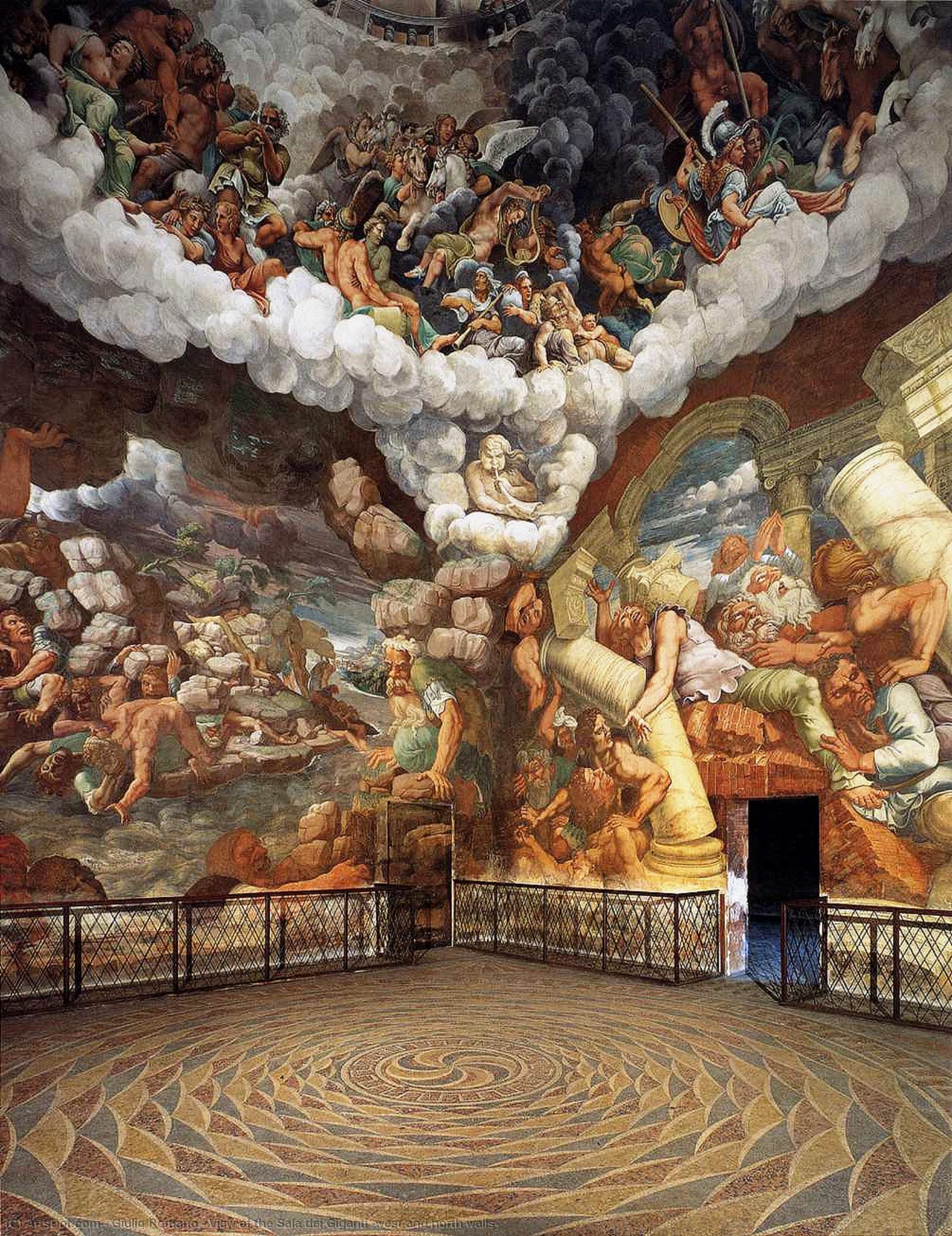 Vista De La Sala Dei Giganti (paredes Oeste Y Norte) — Giulio Romano