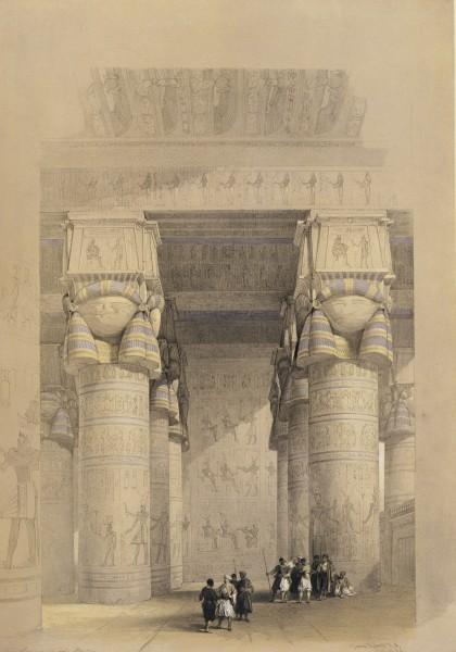 View From Under The Portico Of The Temple Of Dendera — David Roberts
